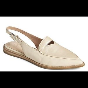 Sperry Slingback Cream Nubuck Leather Flat